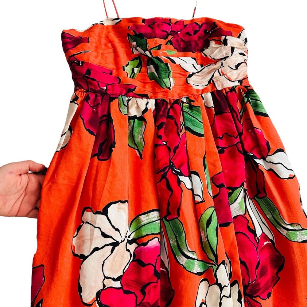 Aje. Sculptura Monument Tulip Linen Blend Maxi Dress Vivid Camel size 10 | US 6 - Picture 8 of 16
